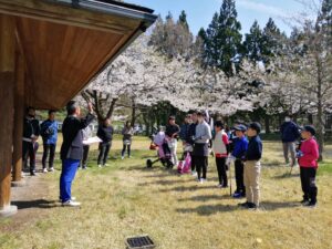秋田県ジュニアゴルフアカデミー2024年4月度月例会開会式の様子